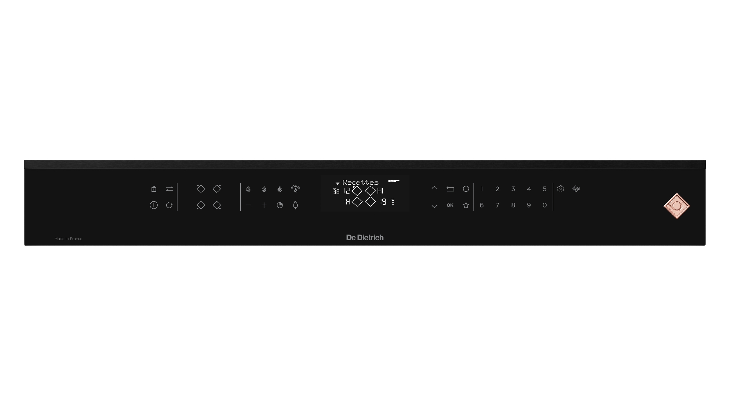 Bílý LCD dislej varné desky De Dietrich DPI4420H